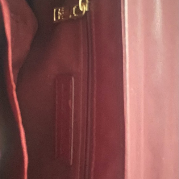 Badgley Mischka Quilted Shoulder Bag Burgundy with Gold Studs - Picture 3 of 14